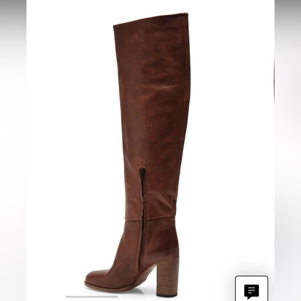 New Free People Dakota Taupe Brown Leather Over-The-Knee Tall Boots EU 39.5 - Picture 5 of 6